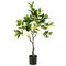 Costway 1/2 PCS 2.6 FT Tall Artificial Lemon Tree with Lemon Fruits, Cement Pot for Porch, Office
